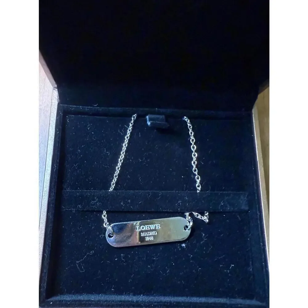 Loewe Silver Pendant Tag Necklace